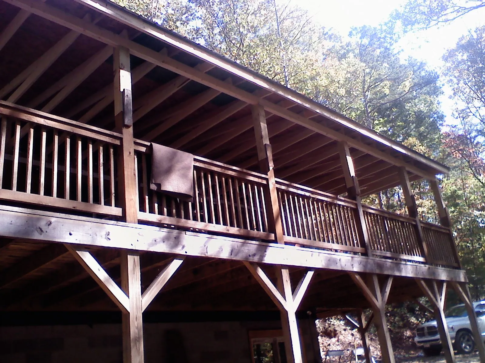 Timber framing under a new elevated porch and deck — Roof Leak Repair in Ellenboro by Roofing Brothers